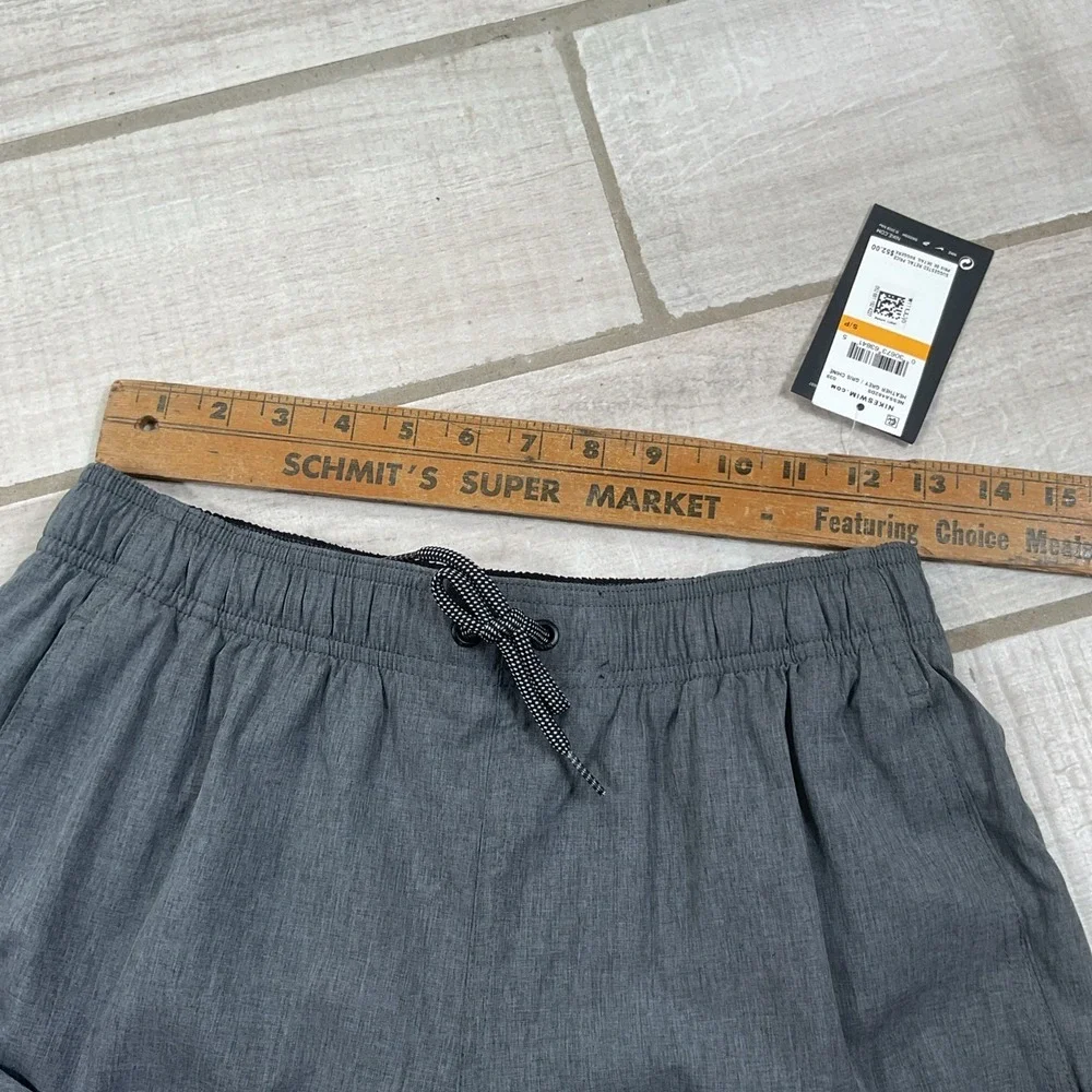 Nike Just Do It Black Gray Small Swim Beach Shorts‎ Athletic